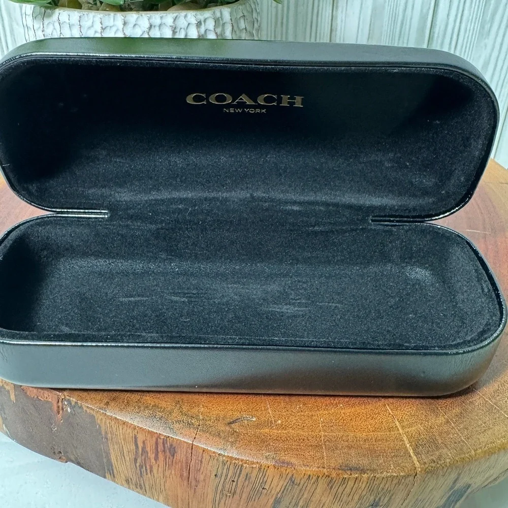 Coach New York Black Hard Shell Eyeglass Sunglasses Case Embossed Logo